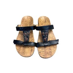 Vionic Viviana Orthotic Embellished Slide Sandals Women’s Size 9 Black Jeweled